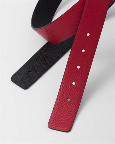 Reversible Saffiano leather belt strap 